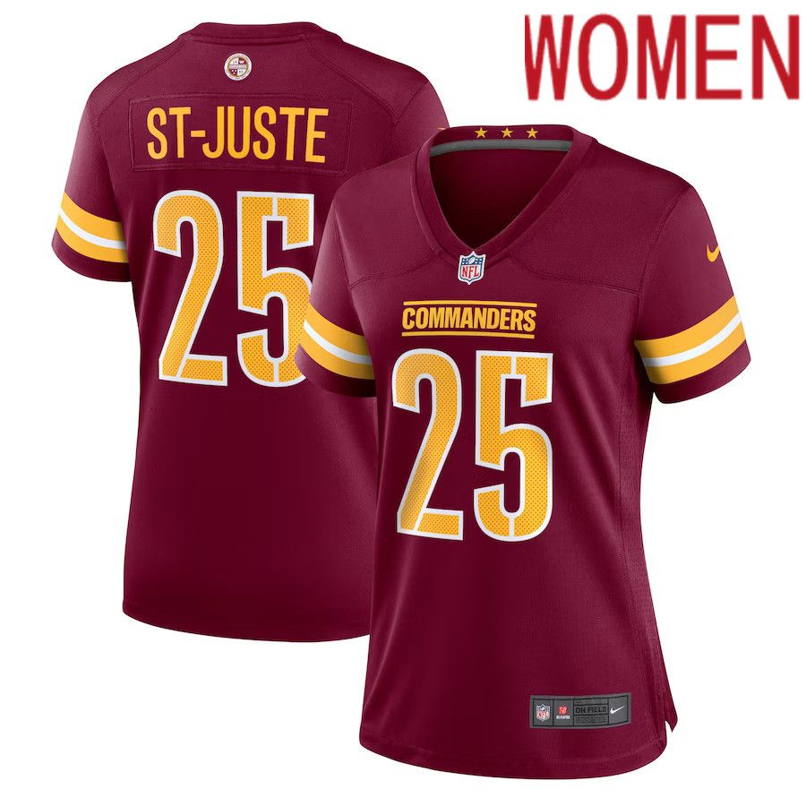 Women Washington Commanders #25 Benjamin St-Juste Nike Burgundy Player Game NFL Jersey->women nfl jersey->Women Jersey